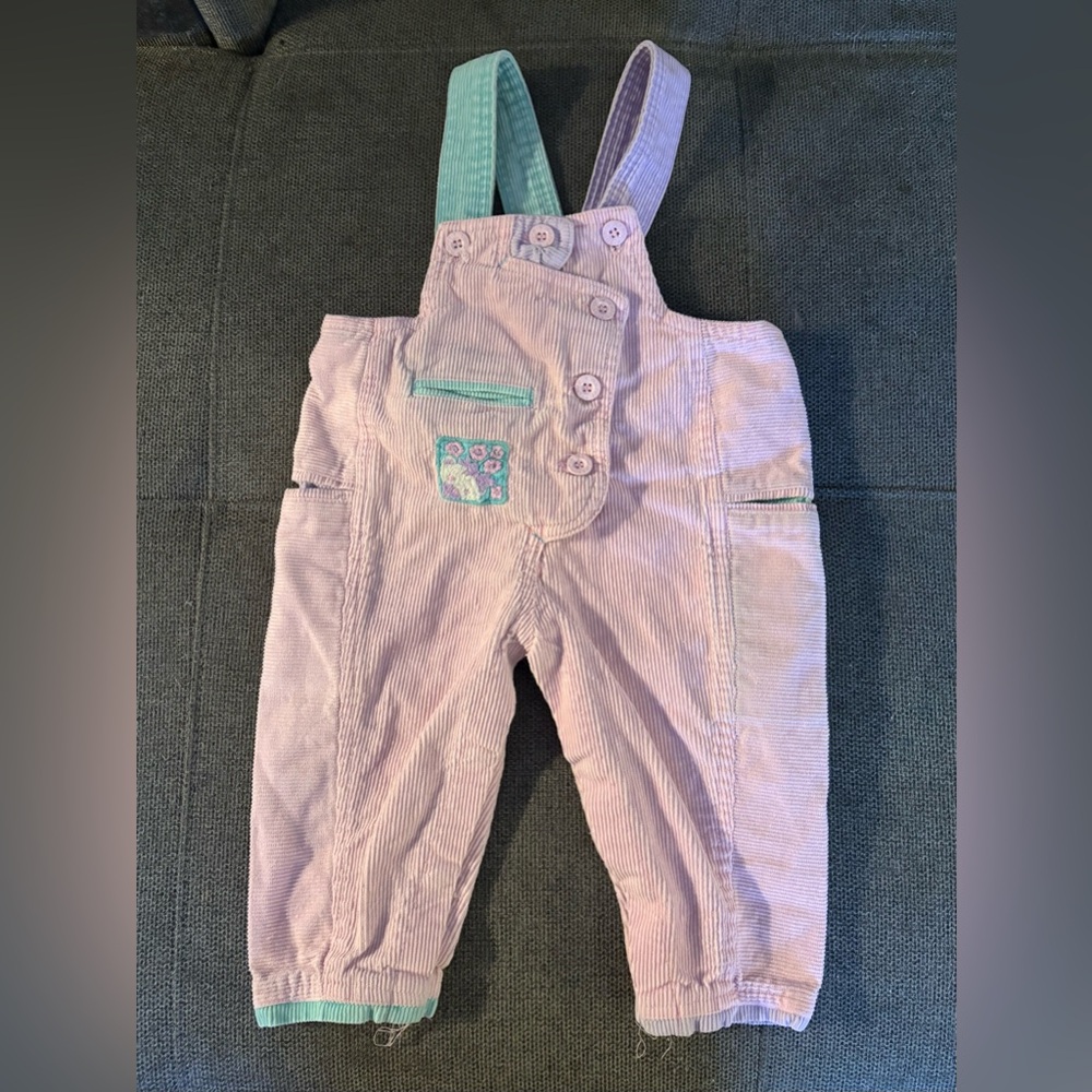 Vintage Happy Kids Pink Corduroy Overalls